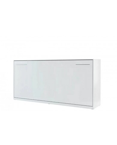Armoire lit escamotable relevable horizontal 90x200 cm blanc mat Premium
