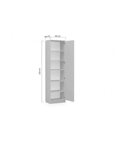 Colonne haute avec étagères une porte 60 cm - Paris DeLuxe