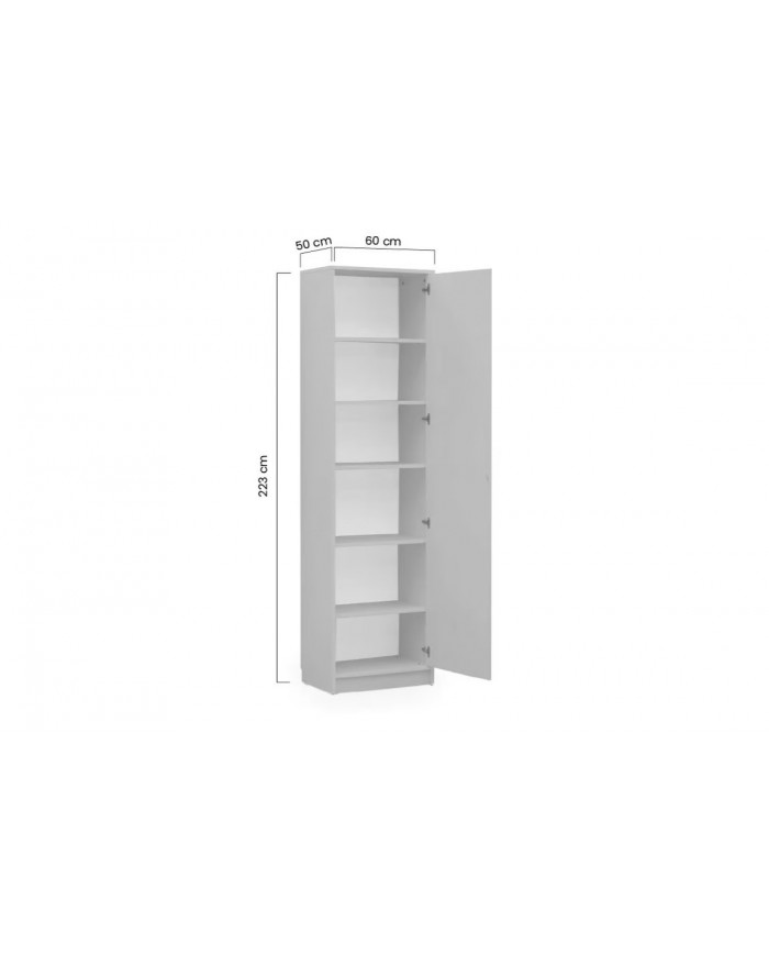 Colonne haute avec étagères une porte 60 cm - Paris DeLuxe
