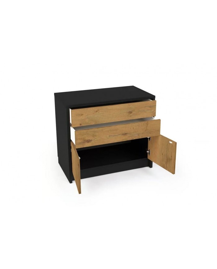 Commode avec deux portes et deux tiroirs système Push & Pull Deluxe