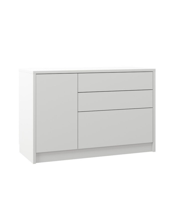 Commode une porte et trois tiroirs système Push & Pull 120 cm Deluxe