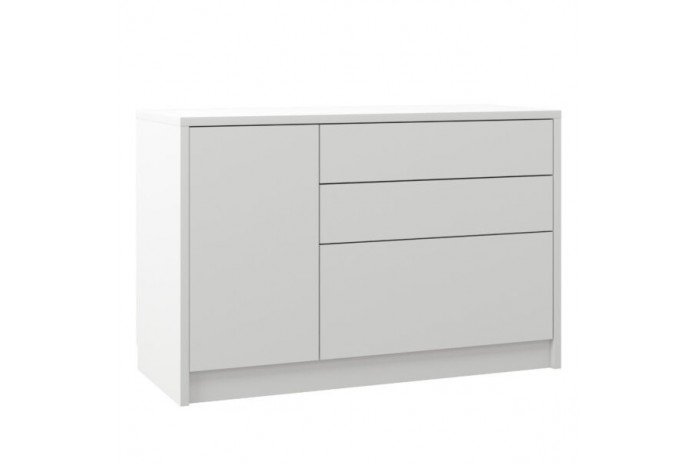 Commode une porte et trois tiroirs système Push & Pull 120 cm Deluxe