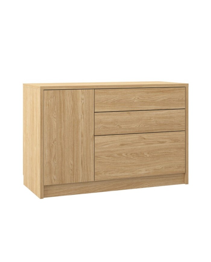 Commode une porte et trois tiroirs système Push & Pull 120 cm Deluxe