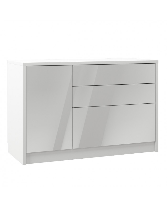 Commode une porte et trois tiroirs système Push & Pull 120 cm Deluxe