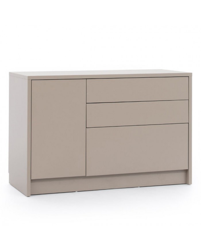 Commode une porte et trois tiroirs système Push & Pull 120 cm Deluxe