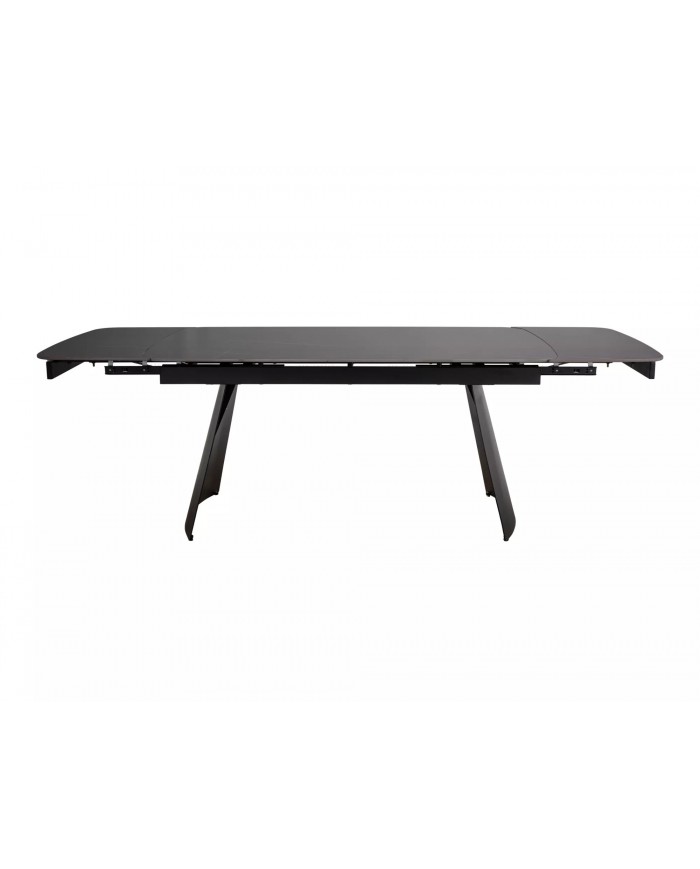 Table céramique extensible 90x160 (240) cm BACARDI Plateau noir Mat
