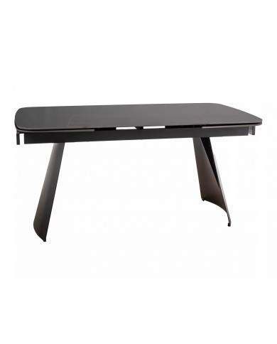 Table céramique extensible 90x160 (240) cm BACARDI Plateau noir Mat