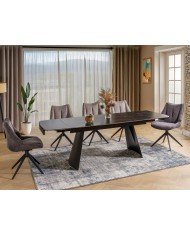 Table céramique extensible 90x160 (240) cm BACARDI Plateau noir Mat