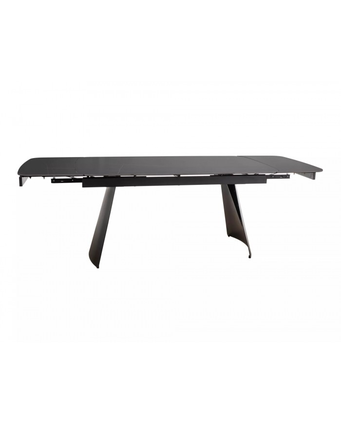 Table céramique extensible 90x160 (240) cm BACARDI Plateau noir Mat