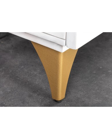 Buffet bois massif de manguier 180 cm effet 3D blanc AMMONIS
