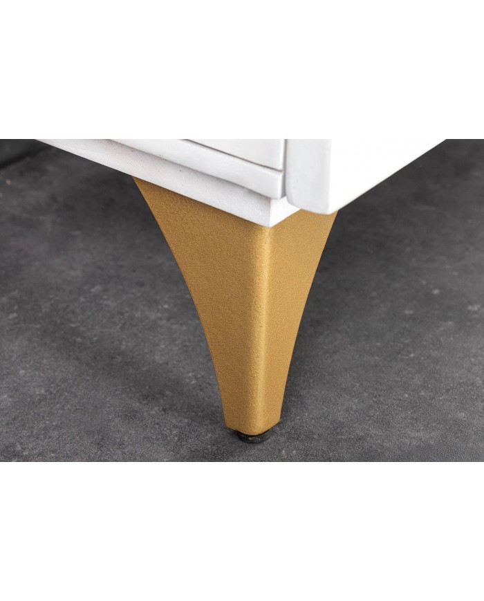 Buffet bois massif de manguier 180 cm effet 3D blanc AMMONIS