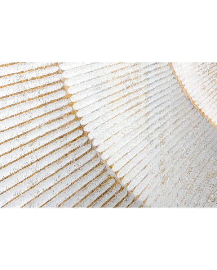 Buffet bois massif de manguier 180 cm effet 3D blanc AMMONIS