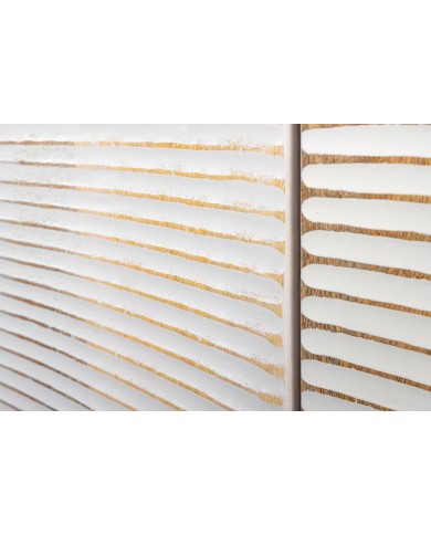 Buffet bois massif de manguier 180 cm effet 3D blanc AMMONIS