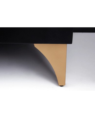 Buffet bois massif de manguier 180 cm effet 3D noir AMMONIS