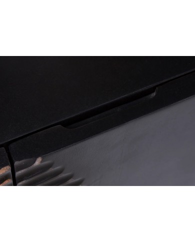Buffet bois massif de manguier 180 cm effet 3D noir AMMONIS