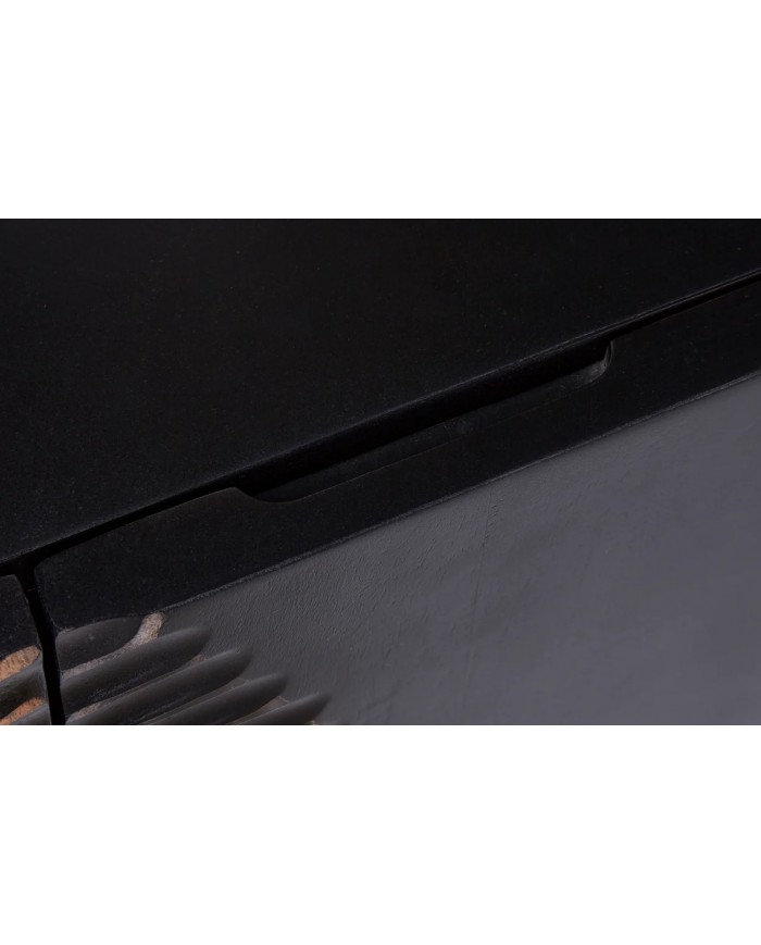 Buffet bois massif de manguier 180 cm effet 3D noir AMMONIS