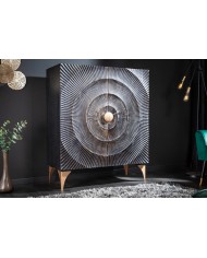 Buffet haut 120 cm en bois de manguier noir 3D AMMONIS