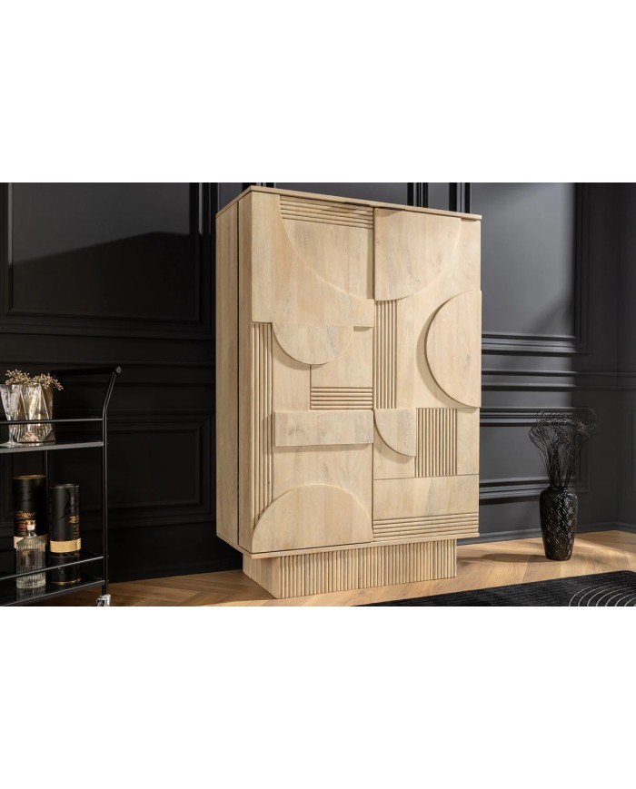 Meuble bar 140 cm en manguier blanchi NEOFORMA