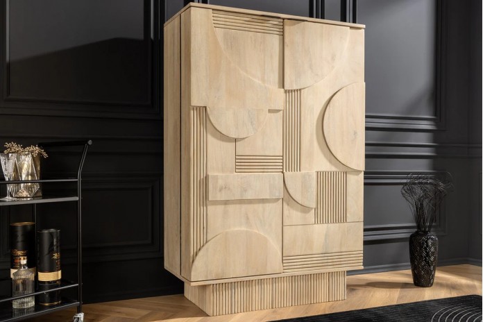 Meuble bar 140 cm en manguier blanchi NEOFORMA