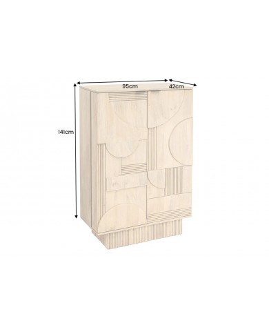 Meuble bar 140 cm en manguier blanchi NEOFORMA