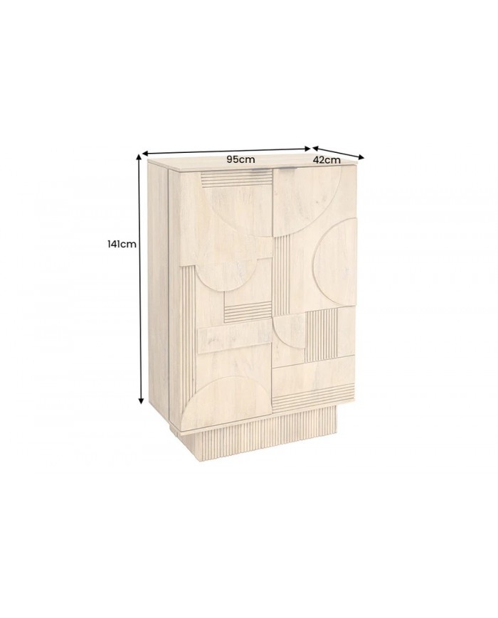 Meuble bar 140 cm en manguier blanchi NEOFORMA