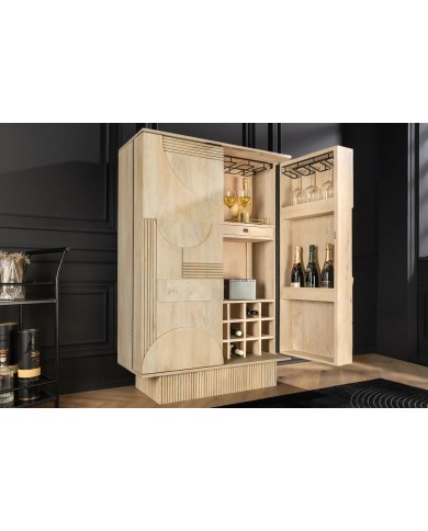 Meuble bar 140 cm en manguier blanchi NEOFORMA