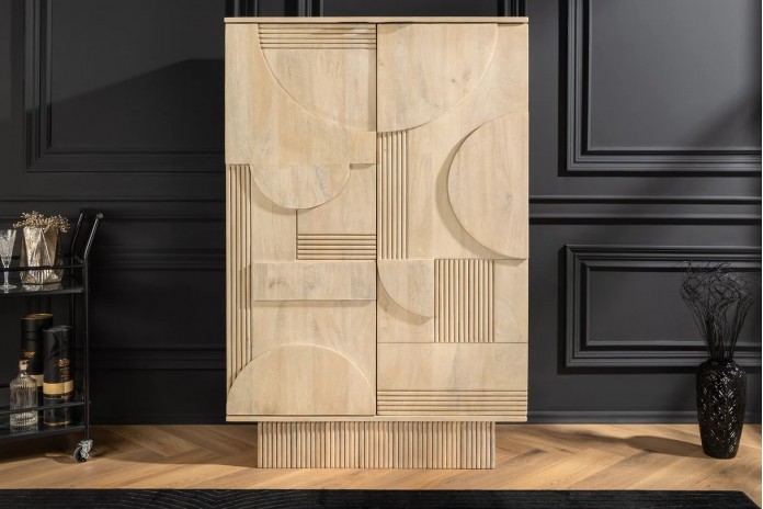 Meuble bar 140 cm en manguier blanchi NEOFORMA