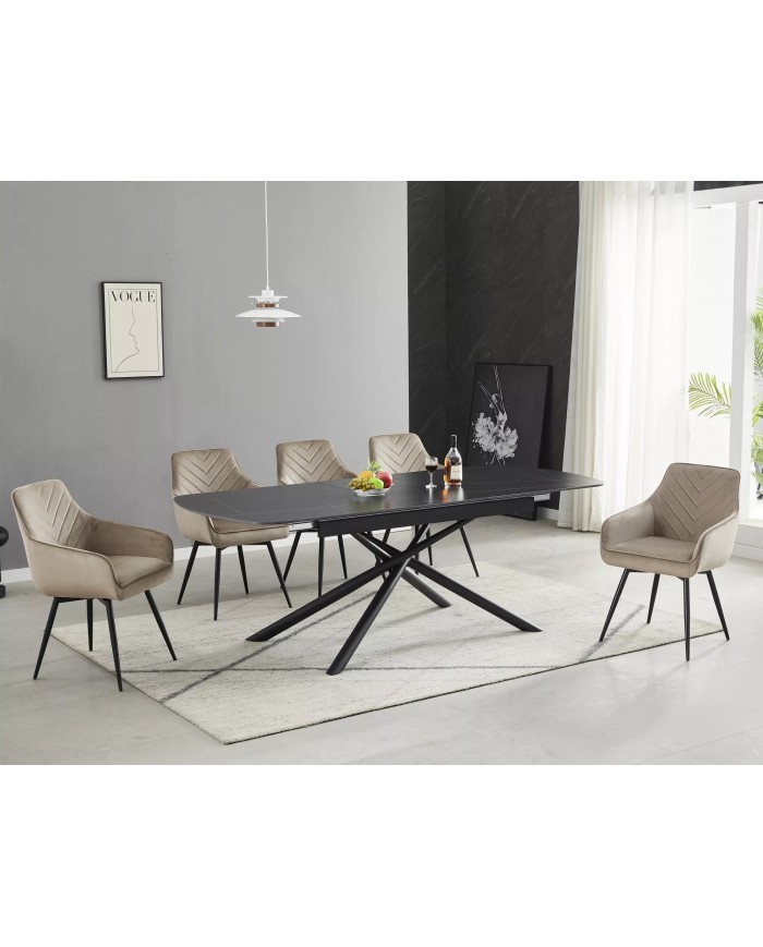 Table céramique extensible noir VECTOR