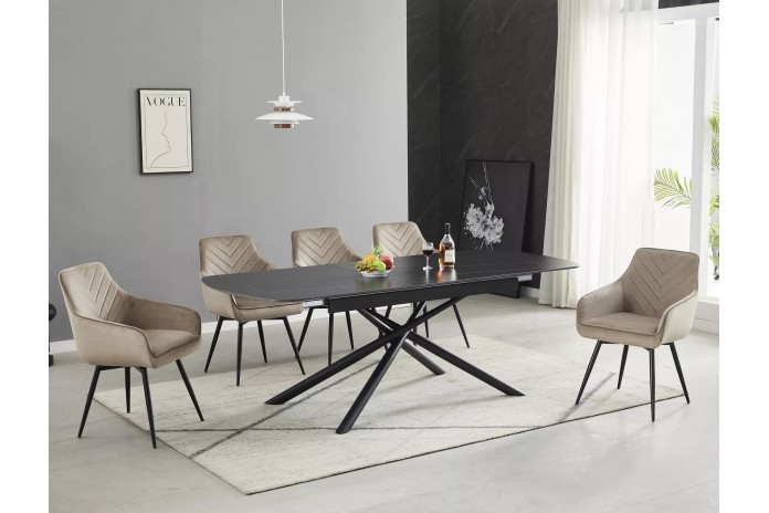 Table céramique extensible noir VECTOR