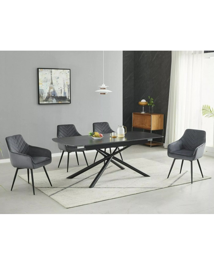 Table céramique extensible noir VECTOR