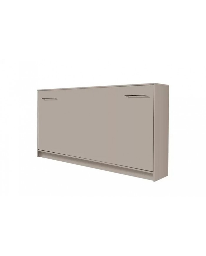 Armoire lit escamotable relevable horizontal 90x200 cm taupe Premium