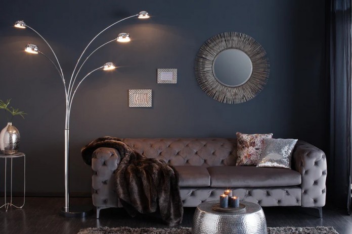 Lampadaire avec 5 bras orientables 205 cm chromé FIVE LIGHTS
