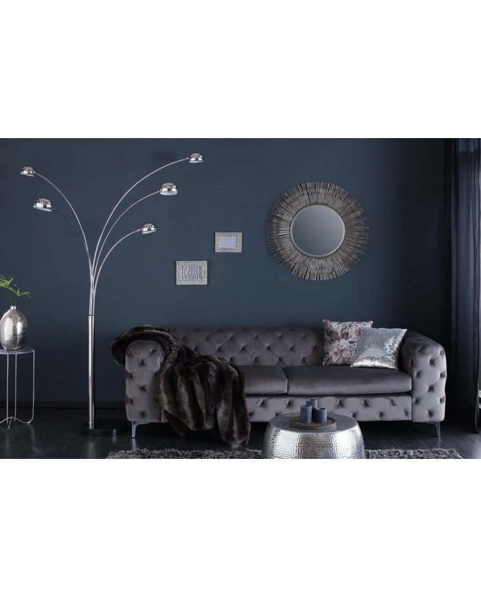 Lampadaire avec 5 bras orientables 205 cm chromé FIVE LIGHTS