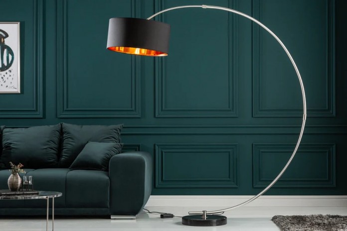Lampadaire avec variateur d'intensité design 190 cm Noir & Or PYTHON