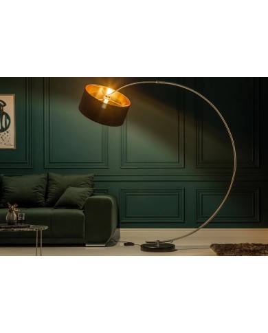 Lampadaire avec variateur d'intensité design 190 cm Noir & Or PYTHON