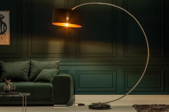 Lampadaire avec variateur d'intensité design 190 cm Noir & Or PYTHON