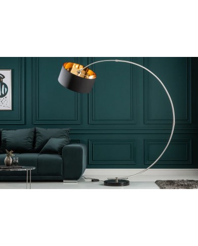 Lampadaire avec variateur d'intensité design 190 cm Noir & Or PYTHON