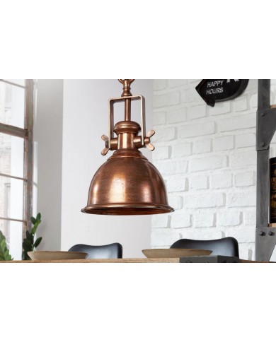 Lampe à suspension INDUSTRIAL en cuivre chiné – L’Élégance de l’Artisanat Industriel