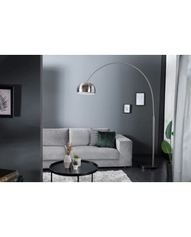 Lampadaire ajustable 170-210 cm chrome satiné avec base en marbre BIG BOW