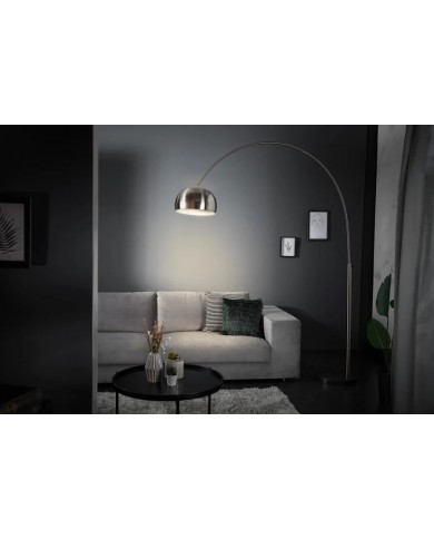 Lampadaire ajustable 170-210 cm chrome satiné avec base en marbre BIG BOW