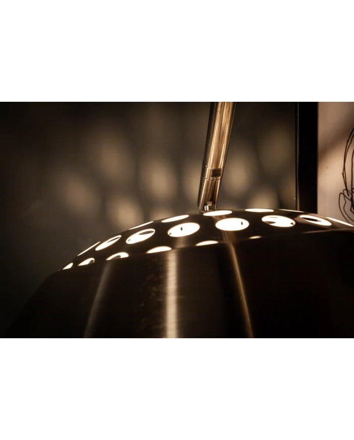 Lampadaire ajustable 170-210 cm chrome satiné avec base en marbre BIG BOW