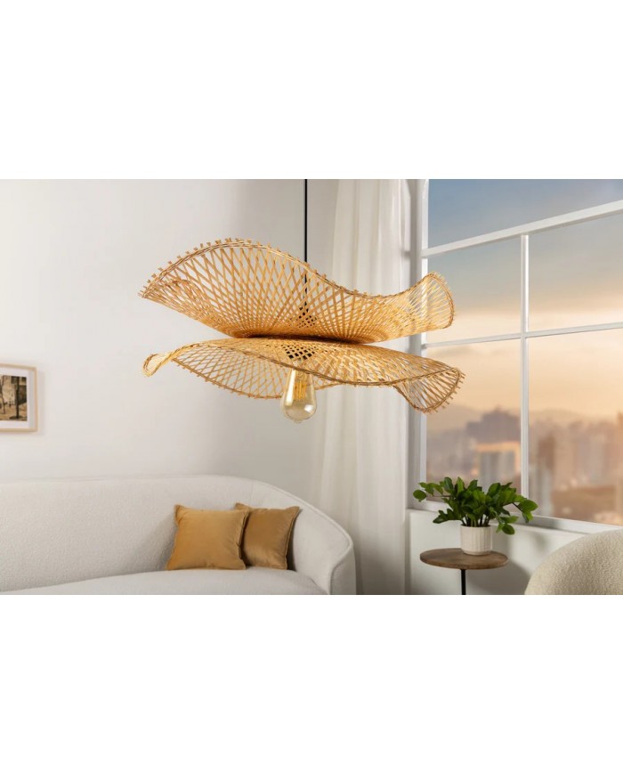Suspension double ORGANIC LIVING 70cm bambou naturel fait main