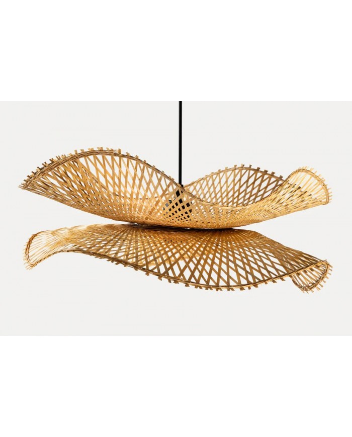 Suspension double ORGANIC LIVING 70cm bambou naturel fait main