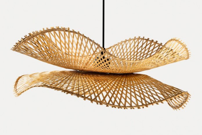 Suspension double ORGANIC LIVING 70cm bambou naturel fait main