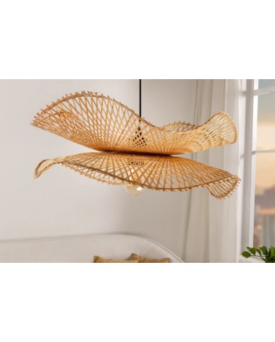 Suspension double ORGANIC LIVING 70cm bambou naturel fait main