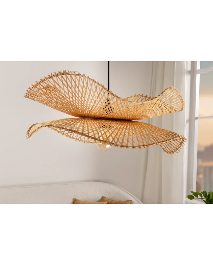Suspension double ORGANIC LIVING 70cm bambou naturel fait main