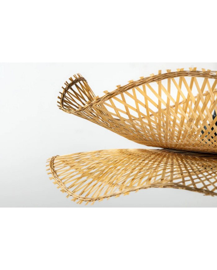 Suspension double ORGANIC LIVING 70cm bambou naturel fait main