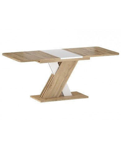 Table extensible chêne wotan et blanc mat 140-180 cm     Exol 100 € remise immédiate