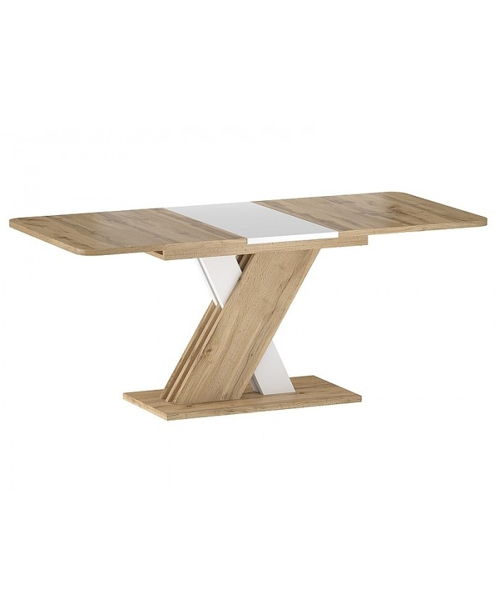 Table extensible chêne wotan et blanc mat 140-180 cm     Exol 100 € remise immédiate