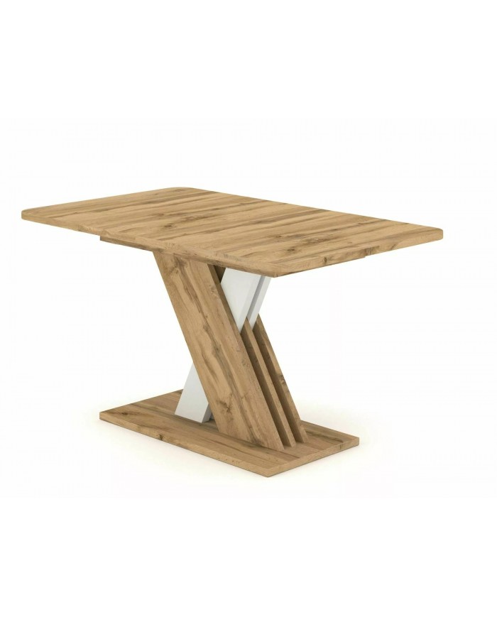 Table extensible chêne wotan et blanc mat 140-180 cm     Exol 100 € remise immédiate